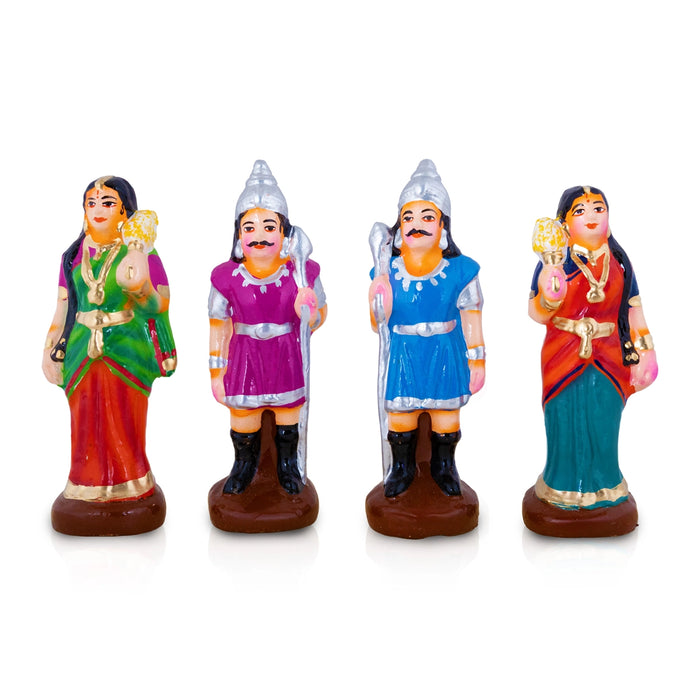 Ravana Darbar Clay Golu bommai Set - 10 x 6 Inches | Giri Golu Doll/ Navaratri Golu Bommai/ Gombe - Clay Kolu Bommai