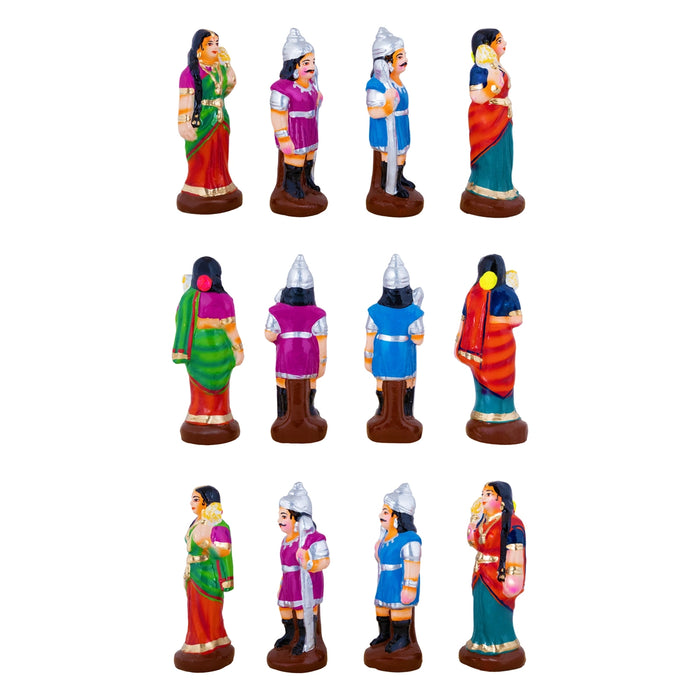 Ravana Darbar Clay Golu bommai Set - 10 x 6 Inches | Giri Golu Doll/ Navaratri Golu Bommai/ Gombe - Clay Kolu Bommai