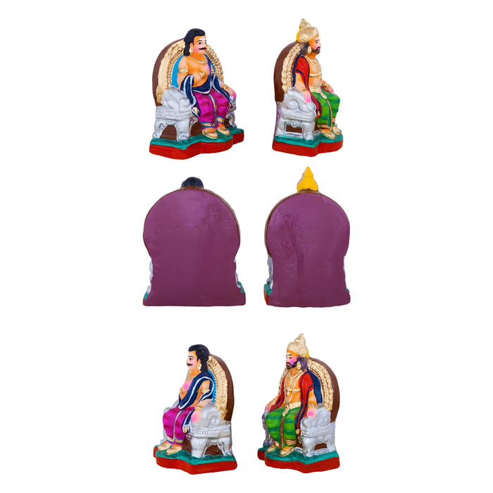 Ravana Darbar Clay Golu bommai Set - 10 x 6 Inches | Giri Golu Doll/ Navaratri Golu Bommai/ Gombe