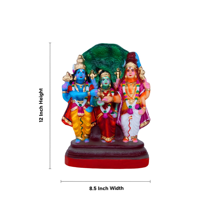 Meenakshi Kalyanam Clay Golu Bommai Set - 12 x 8.5 Inches | Giri Golu Doll/ Navaratri Golu Bomma/Gombe/Bommai