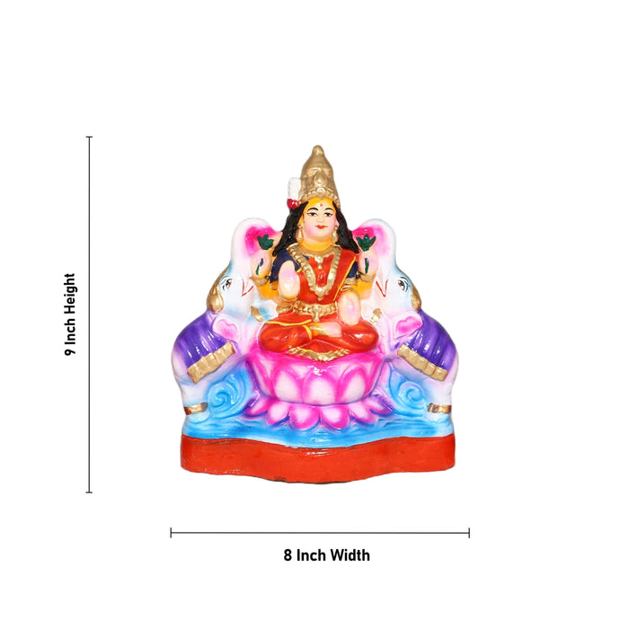 Ashta Lakshmi Clay Golu Bommai Set - 9 x 8 Inches | Giri Golu Doll/ Navaratri Golu Bomma/ Gombe/ Bommai