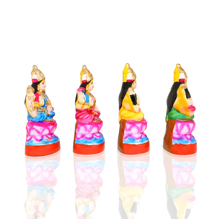 Ashta Lakshmi Clay Golu Bommai Set - 9 x 8 Inches | Giri Golu Doll/ Navaratri Golu Bomma/ Gombe/ Bommai