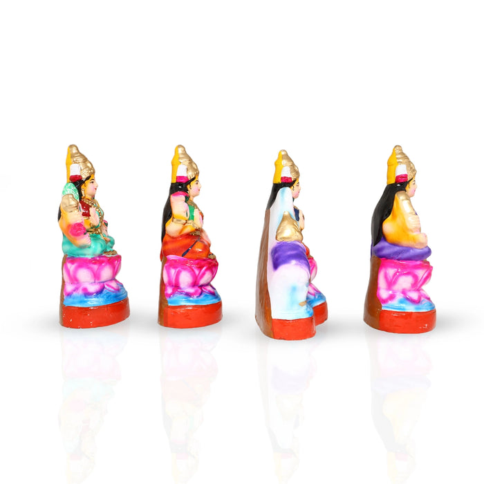 Ashta Lakshmi Clay Golu Bommai Set - 9 x 8 Inches | Giri Golu Doll/ Navaratri Golu Bomma/ Gombe/ Bommai