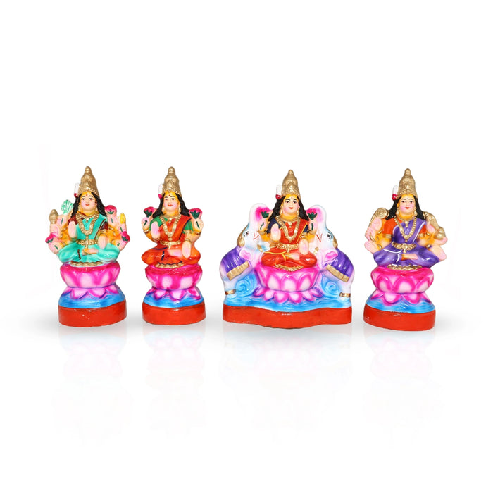 Ashta Lakshmi Clay Golu Bommai Set - 9 x 8 Inches | Giri Golu Doll/ Navaratri Golu Bomma/ Gombe/ Bommai