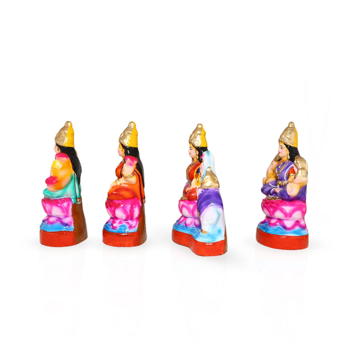 Ashta Lakshmi Clay Golu Bommai Set - 9 x 8 Inches | Giri Golu Doll/ Navaratri Golu Bomma/ Gombe/ Bommai