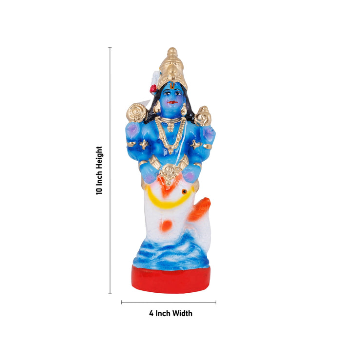 Dasavathaaram Clay Golu Bommai Set - 10 X 4 Inches | Giri Golu Doll/ Navaratri Golu Bomma/ Gombe/ Bommai - Clay Kolu Bommai