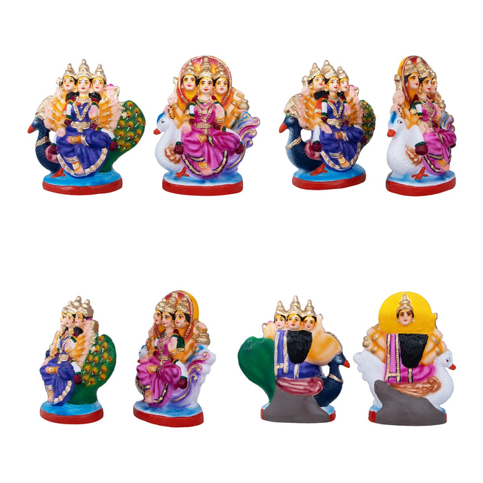 Saptha Mathakkal Clay Golu Bommai Set - 10 X 6 Inches | Giri Golu Doll/ Navaratri Golu Bomma/ Gombe/ Bommai - Clay Kolu Bommai
