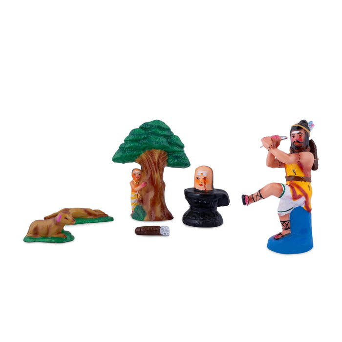 Kannappar Clay golu Bommai Set - 9.5 x 7 Inches | Giri Golu Doll/ Navaratri Golu Bomma/Gombe/Bommai