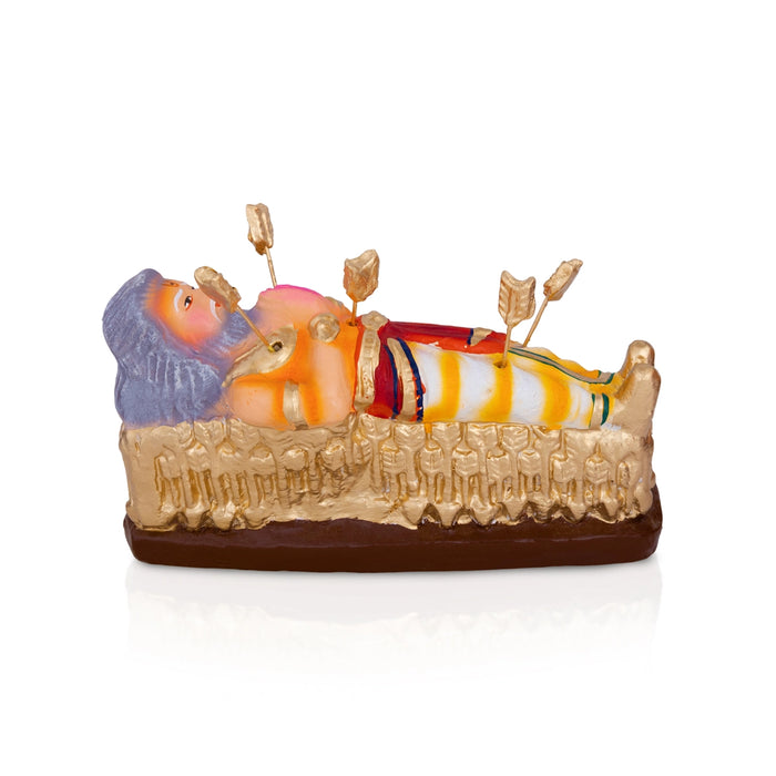 Bheeshmar Ambu Padukkai Clay Golu Bommai Set - 9 x 3 Inches | Golu Doll/ Navaratri Golu Bommalu/ Gombe