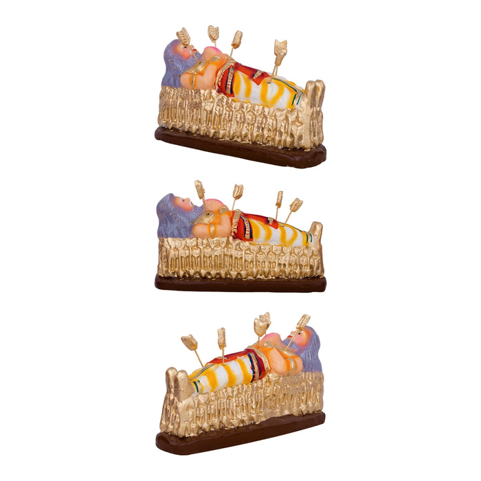 Bheeshmar Ambu Padukkai Clay Golu Bommai Set - 9 x 3 Inches | Golu Doll/ Navaratri Golu Bommalu/ Gombe