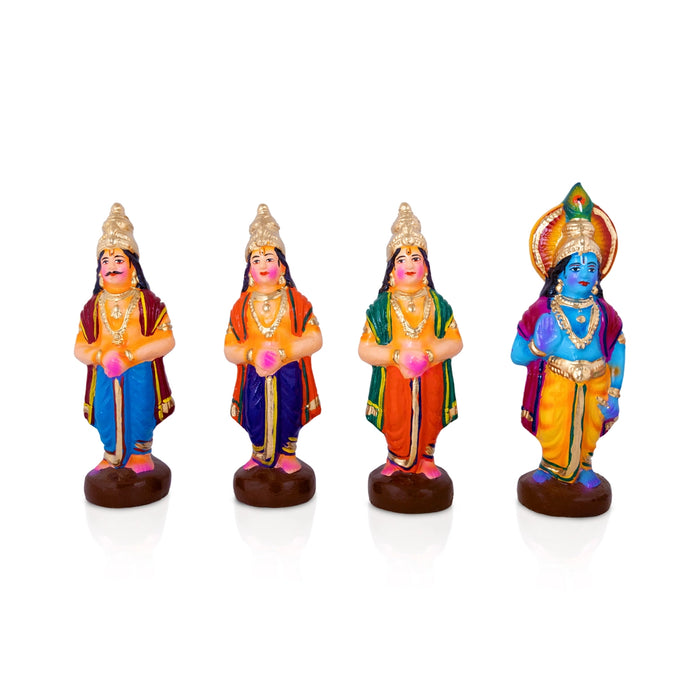 Bheeshmar Ambu Padukkai Clay Golu Bommai Set - 9 x 3 Inches | Golu Doll/ Navaratri Golu Bommalu/ Gombe