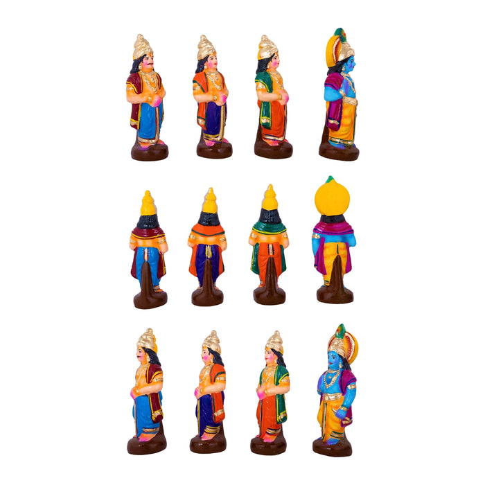 Bheeshmar Ambu Padukkai Clay Golu Bommai Set - 9 x 3 Inches | Golu Doll/ Navaratri Golu Bommalu/ Gombe