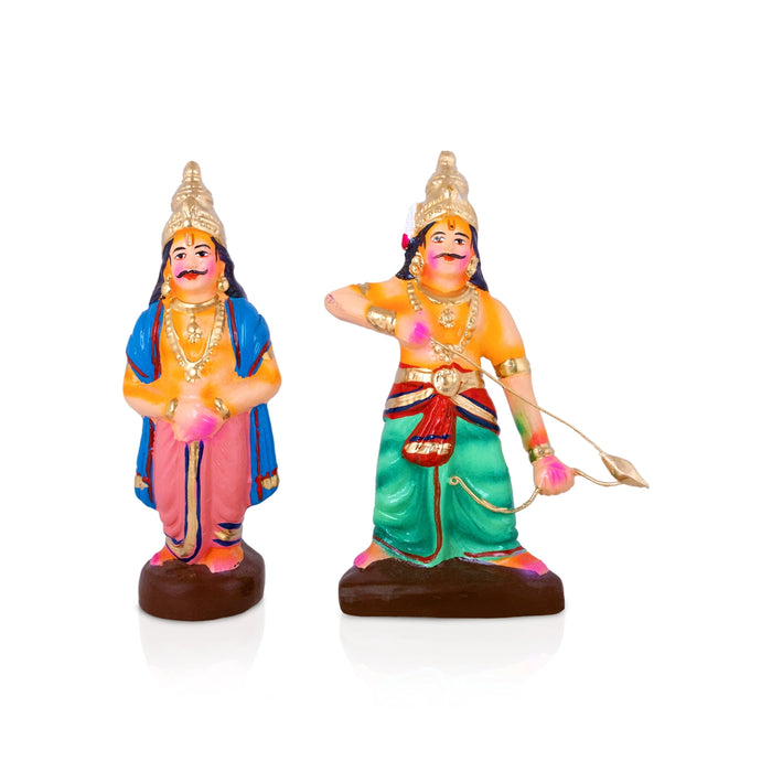 Bheeshmar Ambu Padukkai Clay Golu Bommai Set - 9 x 3 Inches | Golu Doll/ Navaratri Golu Bommalu/ Gombe