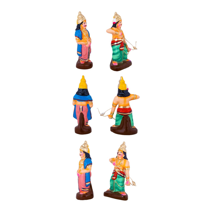 Bheeshmar Ambu Padukkai Clay Golu Bommai Set - 9 x 3 Inches | Golu Doll/ Navaratri Golu Bommalu/ Gombe