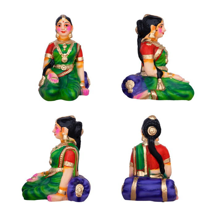 Krishna Radha Thayam Aduthal Paper Mache Golu Bommai Set - 9 x 5 Inches | Giri Golu Doll/ Navaratri Golu Bomma