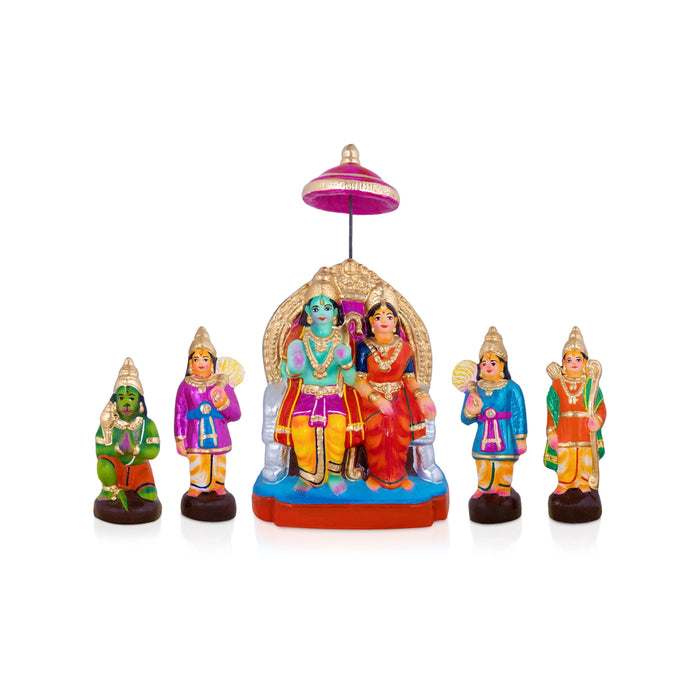 Ramar Pattabishegam Clay Golu Bommai Set - 9 x 6 Inches | Giri Golu Doll/ Navaratri Kolu Bommai/Gombe