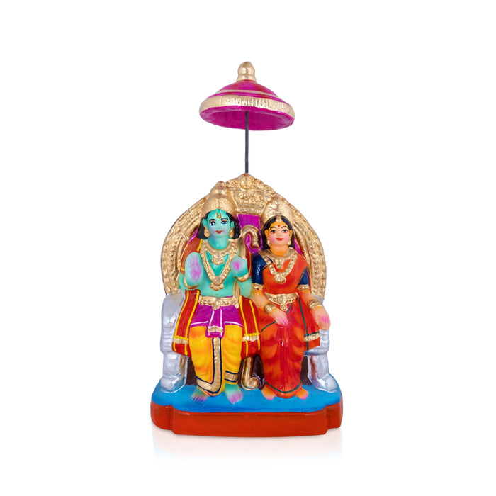 Ramar Pattabishegam Clay Golu Bommai Set - 9 x 6 Inches | Giri Golu Doll/ Navaratri Kolu Bommai/Gombe