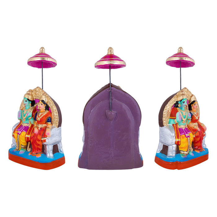 Ramar Pattabishegam Clay Golu Bommai Set - 9 x 6 Inches | Giri Golu Doll/ Navaratri Kolu Bommai/Gombe