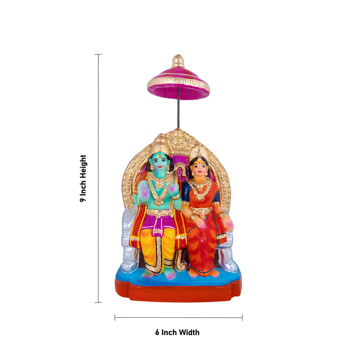 Ramar Pattabishegam Clay Golu Bommai Set - 9 x 6 Inches | Giri Golu Doll/ Navaratri Kolu Bommai/Gombe
