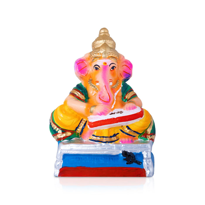 Vinayagar Mahabharatham Clay Golu bommai Set - 9.5 x 7 Inches | Giri Golu Doll/ Navaratri Golu Bomma/ Gombe/ Bommai
