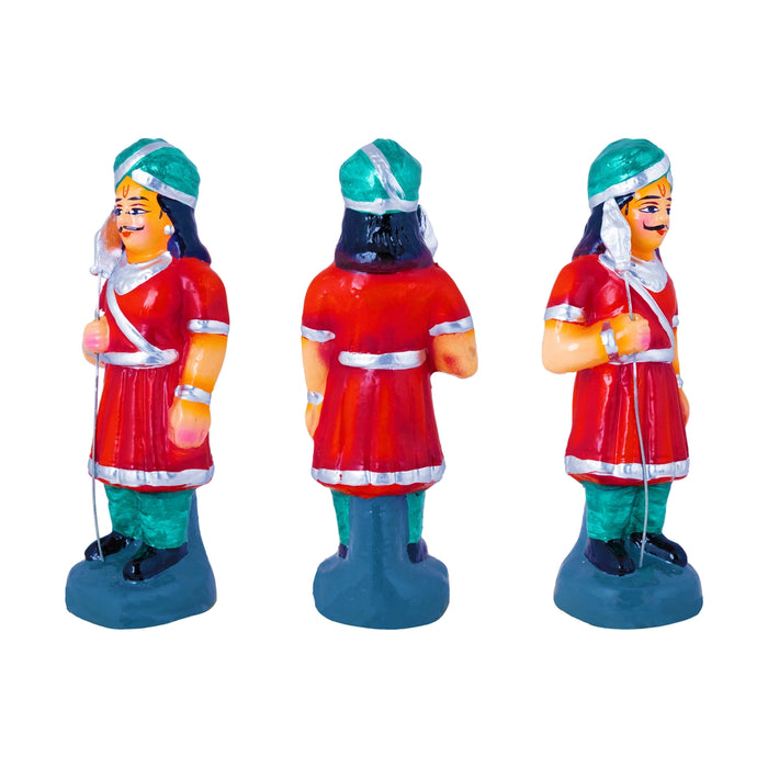 Pandavar Maaruvedam Clay Golu Bommai Set - 9.5 x 3 Inches | Giri Golu Doll/ Navaratri Kolu Bommai/Gombe