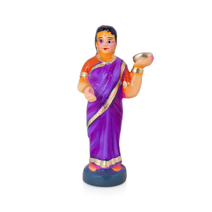 Pandavar Maaruvedam Clay Golu Bommai Set - 9.5 x 3 Inches | Giri Golu Doll/ Navaratri Kolu Bommai/Gombe