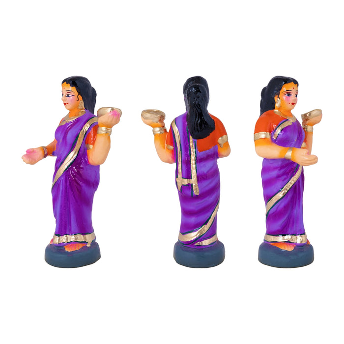Pandavar Maaruvedam Clay Golu Bommai Set - 9.5 x 3 Inches | Giri Golu Doll/ Navaratri Kolu Bommai/Gombe
