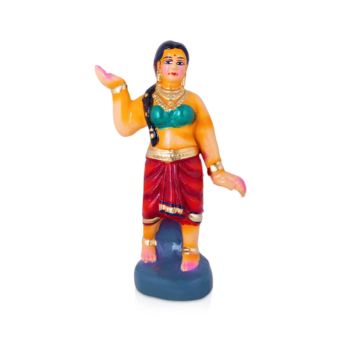 Pandavar Maaruvedam Clay Golu Bommai Set - 9.5 x 3 Inches | Giri Golu Doll/ Navaratri Kolu Bommai/Gombe
