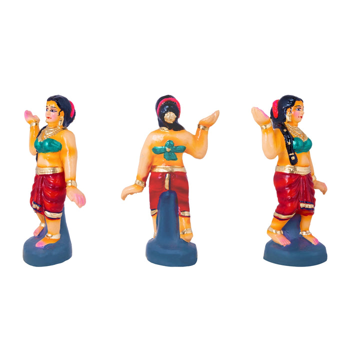 Pandavar Maaruvedam Clay Golu Bommai Set - 9.5 x 3 Inches | Giri Golu Doll/ Navaratri Kolu Bommai/Gombe