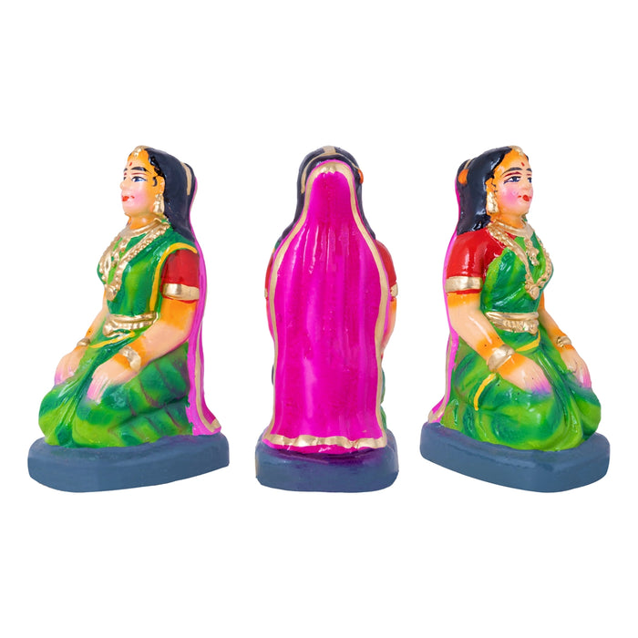 Pandavar Maaruvedam Clay Golu Bommai Set - 9.5 x 3 Inches | Giri Golu Doll/ Navaratri Kolu Bommai/Gombe