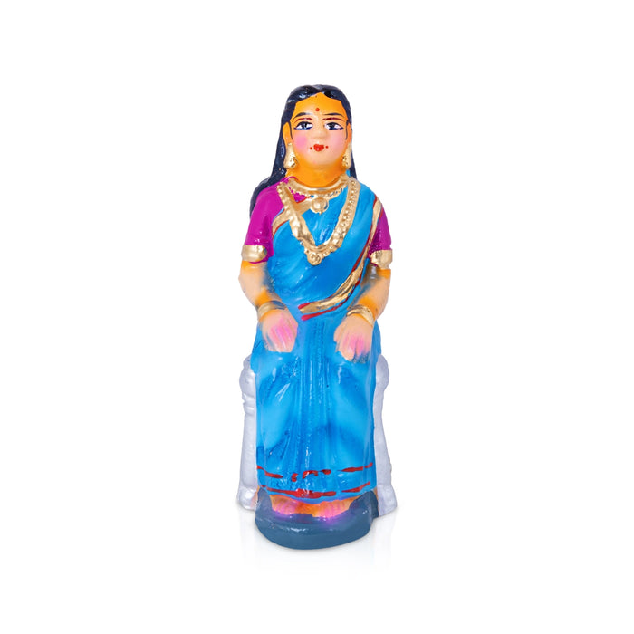 Pandavar Maaruvedam Clay Golu Bommai Set - 9.5 x 3 Inches | Giri Golu Doll/ Navaratri Kolu Bommai/Gombe