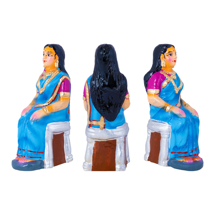Pandavar Maaruvedam Clay Golu Bommai Set - 9.5 x 3 Inches | Giri Golu Doll/ Navaratri Kolu Bommai/Gombe