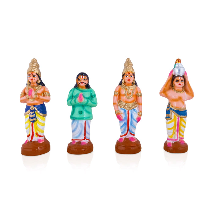 Andal Kalyanam Clay Golu Bommai Set - 8 x 3 Inches | Giri Golu Doll/ Navaratri Golu Bomma/Gombe/Bommalu