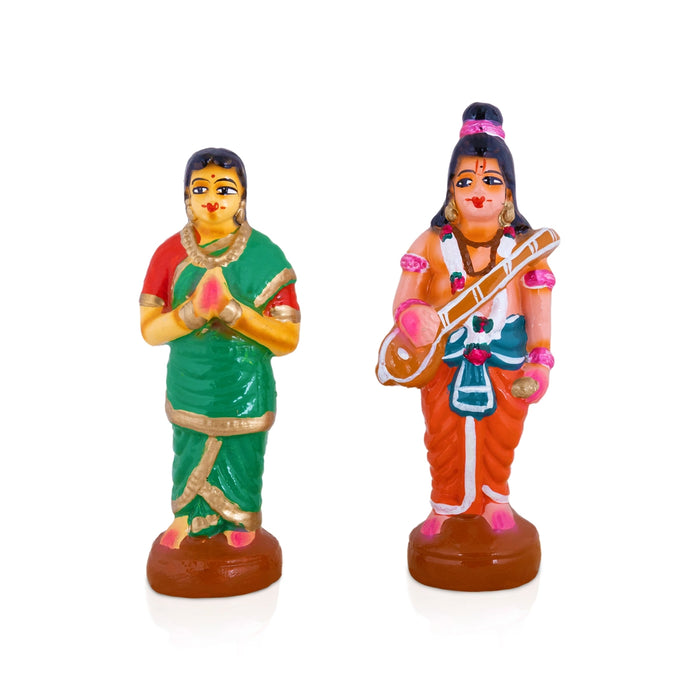 Andal Kalyanam Clay Golu Bommai Set - 8 x 3 Inches | Giri Golu Doll/ Navaratri Golu Bomma/Gombe/Bommalu