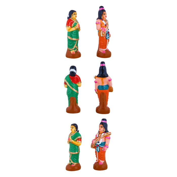 Andal Kalyanam Clay Golu Bommai Set - 8 x 3 Inches | Giri Golu Doll/ Navaratri Golu Bomma/Gombe/Bommalu