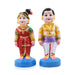 Young Couple Clay Golu Bommai Pair - 8 x 3.5 Inches | Giri Golu Doll/ Navaratri Golu Bomma/Gombe/Bommai - Clay Kolu Bommai