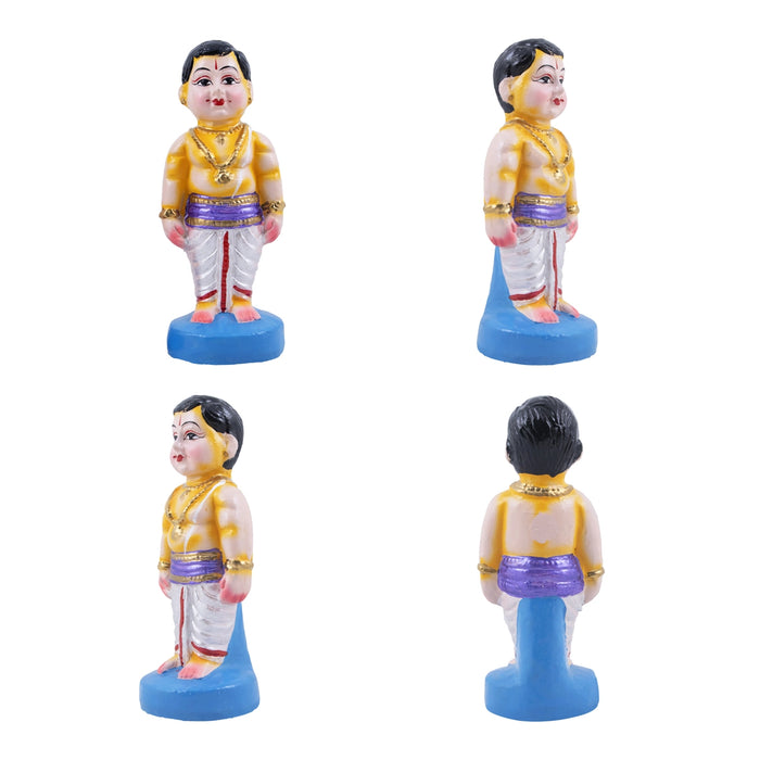 Young Couple Clay Golu Bommai Pair - 8 x 3.5 Inches | Giri Golu Doll/ Navaratri Golu Bomma/Gombe/Bommai - Clay Kolu Bommai