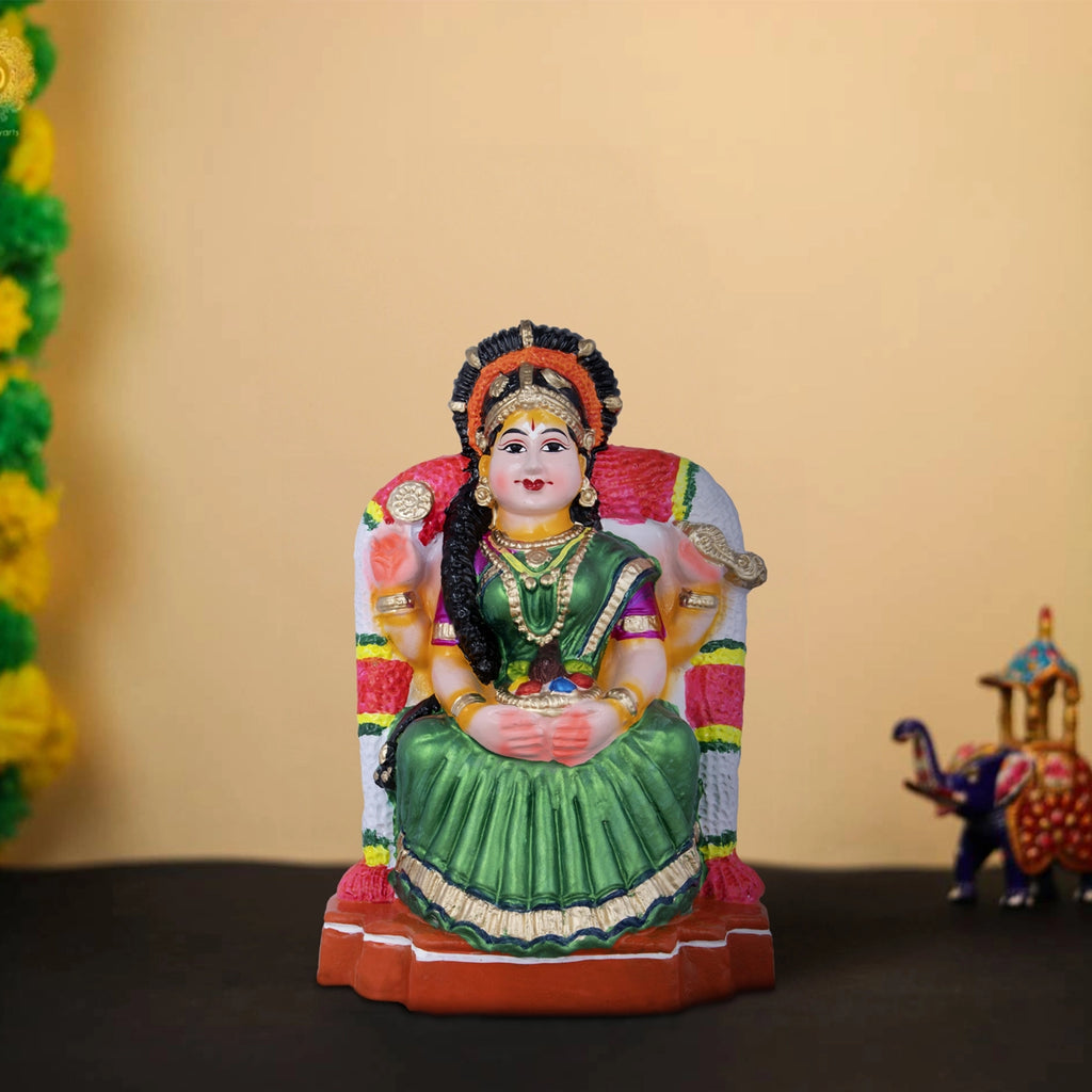 Varalakshmi Clay Golu Bommai - 12 x 8 Inches | Giri Golu Doll/ Navaratri Golu Bomma/Gombe/Bommai