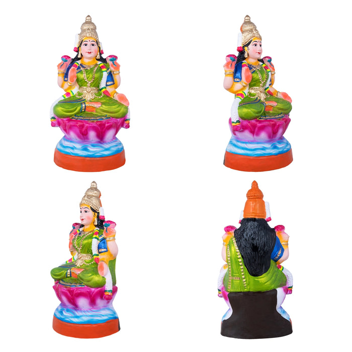 Lakshmi Saraswati Durga Clay Golu Bommai Set - 18 x 11 Inches | Giri Golu Doll/ Navaratri Golu Bomma/Gombe - Clay Kolu Bommai