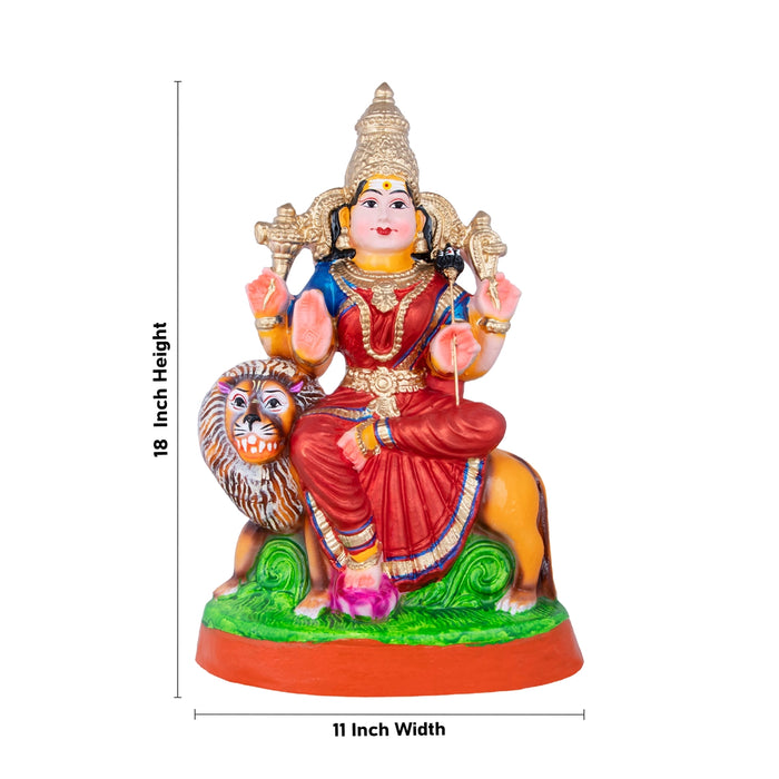 Lakshmi Saraswati Durga Clay Golu Bommai Set - 18 x 11 Inches | Giri Golu Doll/ Navaratri Golu Bomma/Gombe - Clay Kolu Bommai
