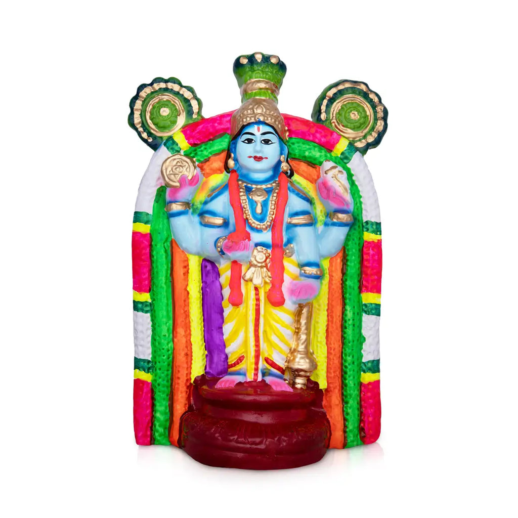 Guruvayurappan Clay Golu Bommai - 9 x 7 Inches | Giri Golu Doll/ Navaratri Golu Bomma/Gombe/Bommai