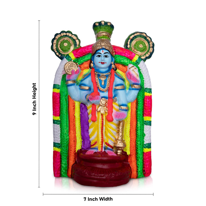 Guruvayurappan Clay Golu Bommai - 9 x 7 Inches | Giri Golu Doll/ Navaratri Golu Bomma/Gombe/Bommai