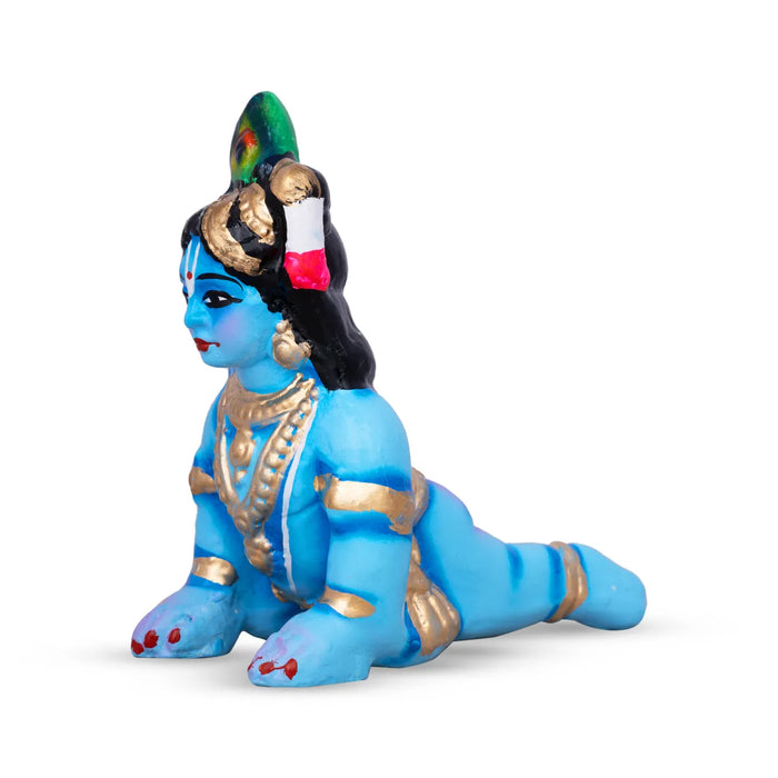 Crawling Krishna Paper Mache Golu Bommai – 5.5 X 5.5 Inches | Giri Golu Doll / Navaratri Golu Bomma / Gombe / Bommai