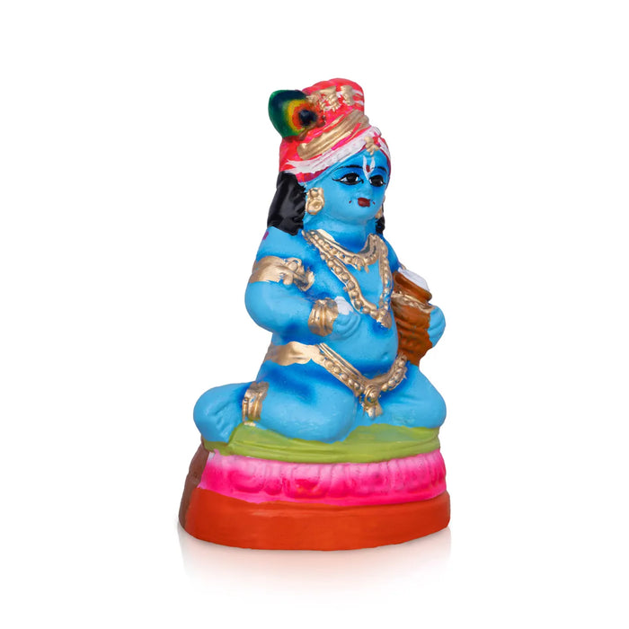 Butter Krishna Paper Mache Golu Bommai – 6 X 3.25 Inches | Giri Golu Doll / Navaratri Golu Bomma / Gombe / Kolu Bommai