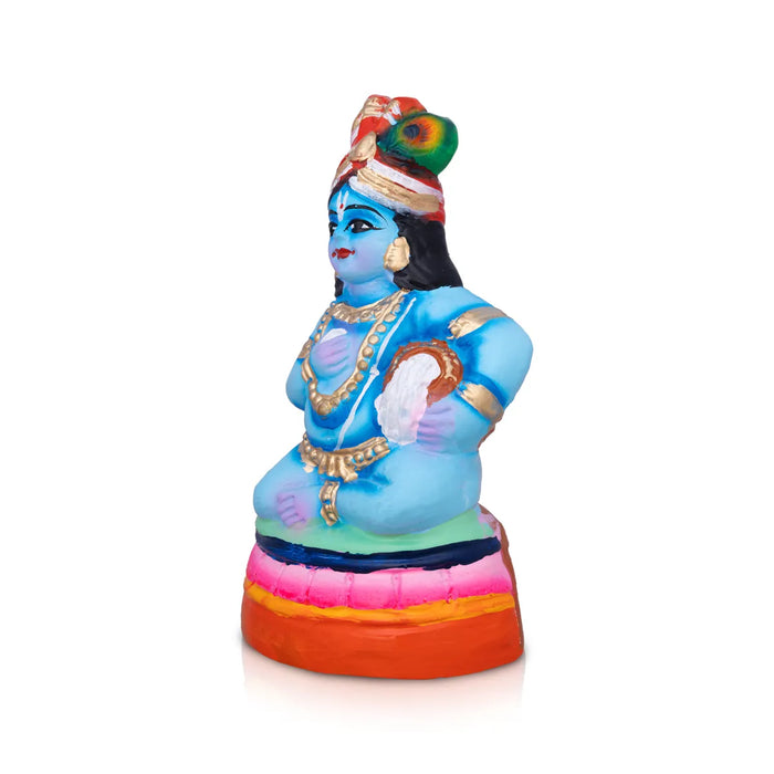 Butter Krishna Paper Mache Golu Bommai – 7.5 X 4 Inches | Giri Golu Doll / Navaratri Golu Bomma / Gombe / Bommai