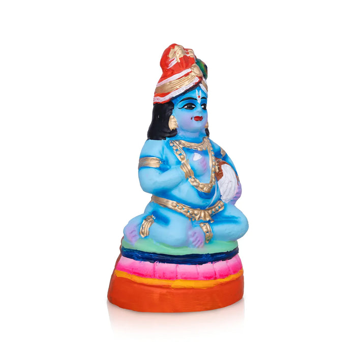 Butter Krishna Paper Mache Golu Bommai – 7.5 X 4 Inches | Giri Golu Doll / Navaratri Golu Bomma / Gombe / Bommai