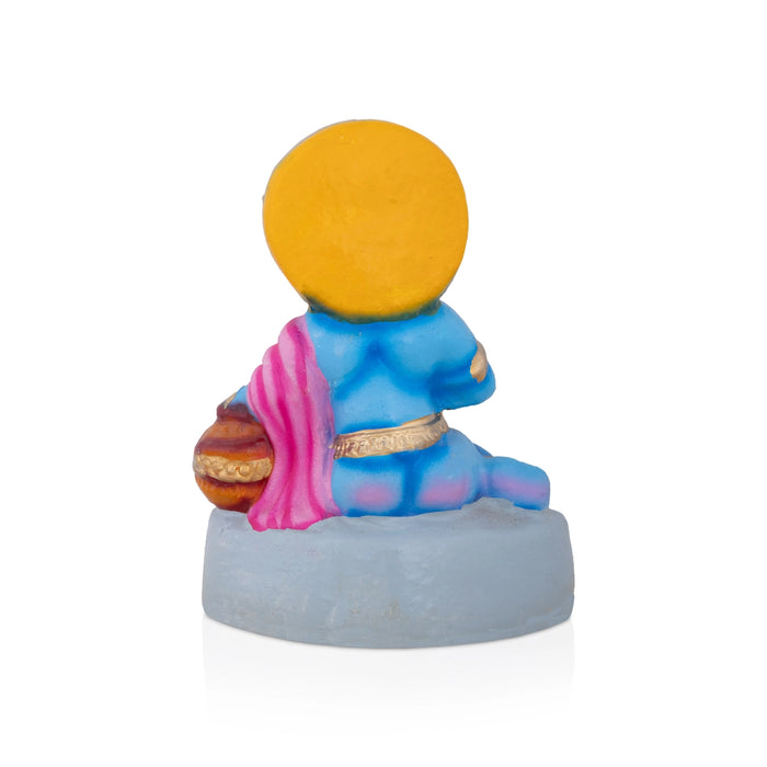 Butter Krishna Clay Golu Bommai - 6.5 x 5 Inches | Giri Golu Doll/ Navaratri Golu Bomma/ Dasara Doll