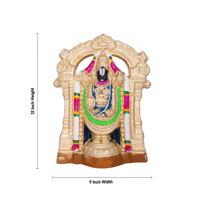 Perumal Thayar Paper Mache Golu Bommai Pair - 12 x 9 Inches | Giri Golu Doll/Navaratri Golu Bomma/Gombe/Bommai - Paper Mache Kolu Bommai