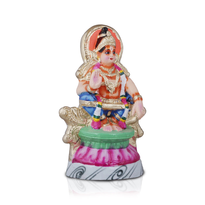 Ayyappan Statue Paper Mache Golu Bommai - 12 x 7 Inches | Giri Golu Doll/ Navaratri Golu Bomma/Gombe/Bommai