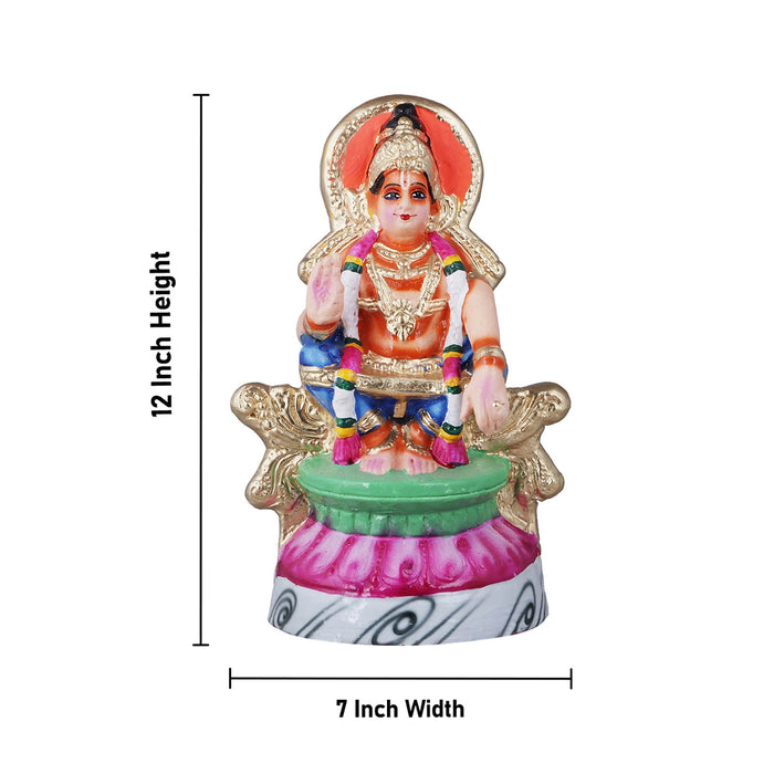 Ayyappan Statue Paper Mache Golu Bommai - 12 x 7 Inches | Giri Golu Doll/ Navaratri Golu Bomma/Gombe/Bommai